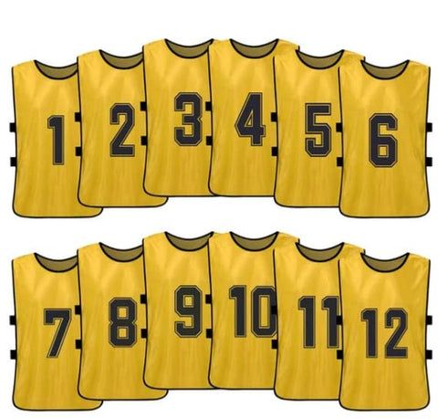 Buy yellow Tych3L Numbered Jersey Bibs Scrimmage Training Vests