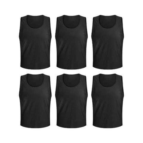 Buy black Tych3L 6 Pack of Jersey Bibs Scrimmage Training Vests for all sizes.