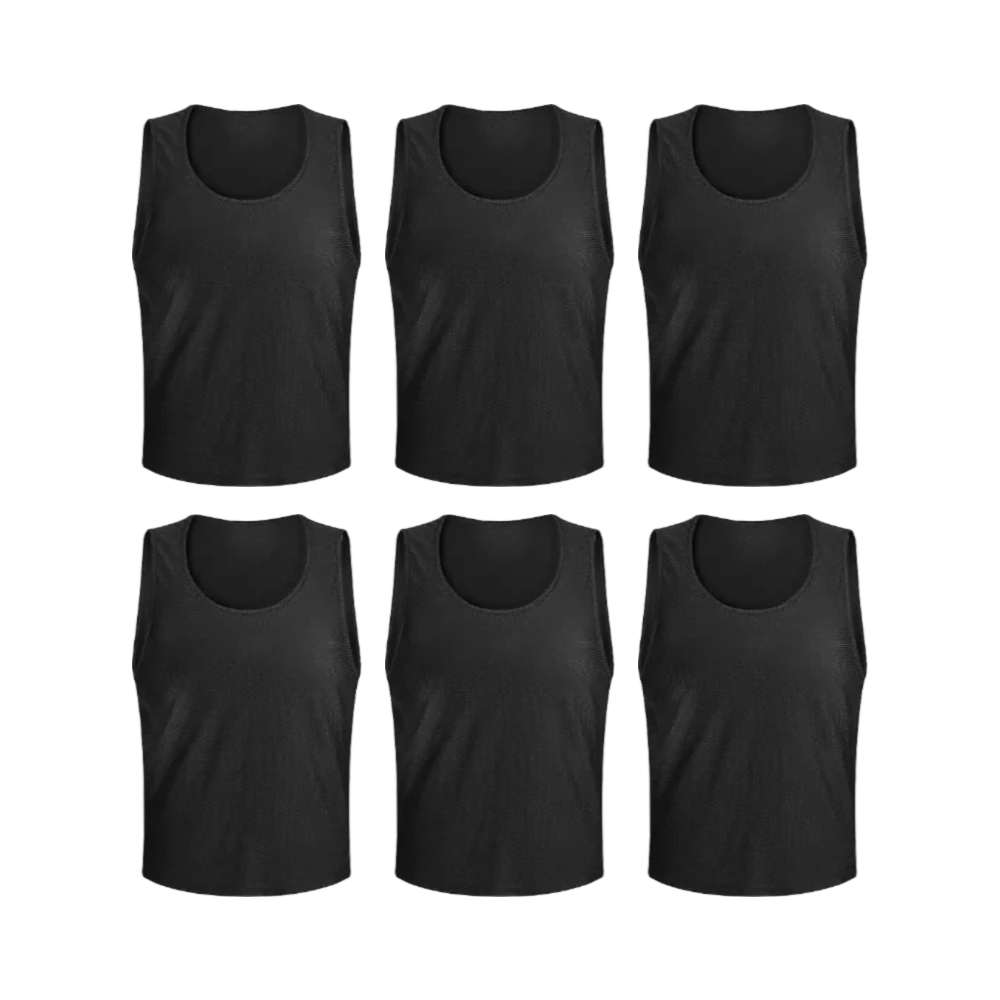 Buy black Tych3L 6 Pack of Jersey Bibs Scrimmage Training Vests for all sizes.