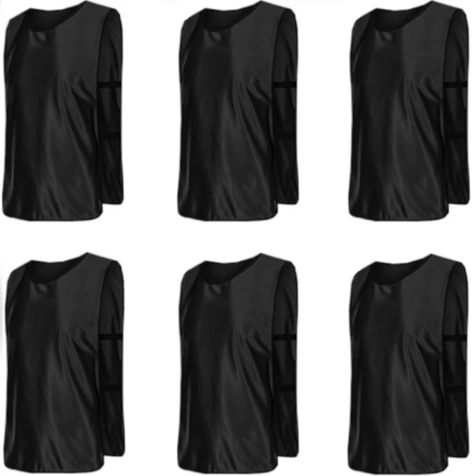 Comprar black Team Practice Scrimmage Vests Sport Pinnies Training Bibs with Open Sides (6 Pieces)