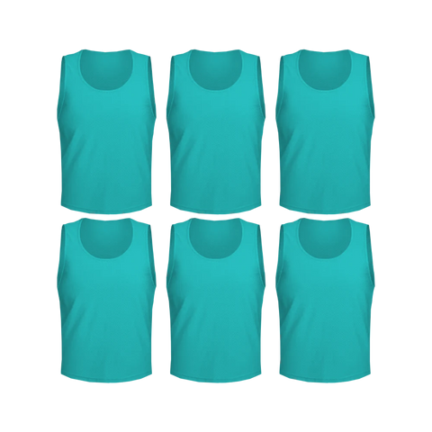Buy blue-lake Tych3L 6 Pack of Jersey Bibs Scrimmage Training Vests for all sizes.