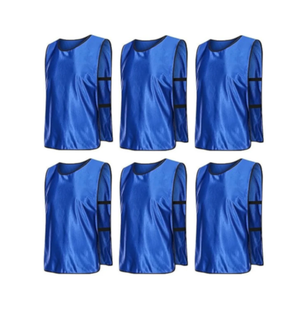 Team Practice Scrimmage Vests Sport Pinnies Training Bibs with Open Sides (6 Pieces) - 0