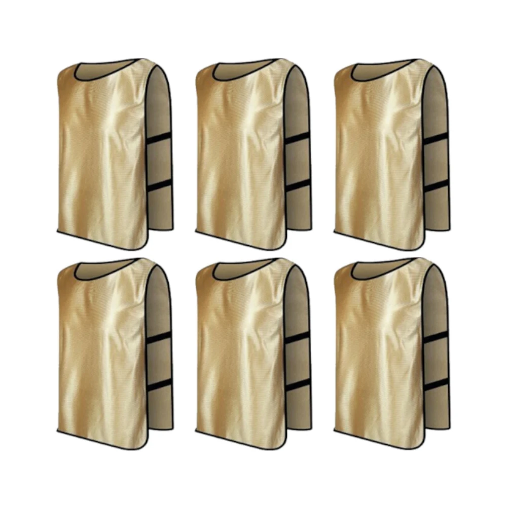Buy gold Team Practice Scrimmage Vests Sport Pinnies Training Bibs with Open Sides (6 Pieces)