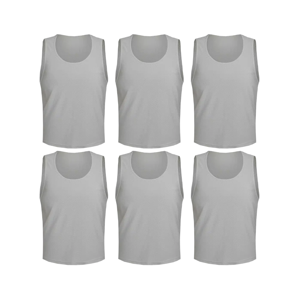 Buy gray Tych3L 6 Pack of Jersey Bibs Scrimmage Training Vests for all sizes.