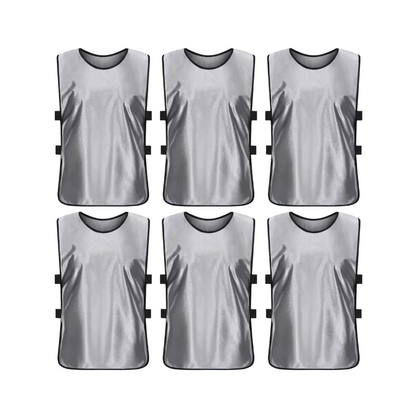 Team Practice Scrimmage Vests Sport Pinnies Training Bibs with Open Sides (6 Pieces)