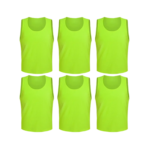 Buy neon-green Tych3L 6 Pack of Jersey Bibs Scrimmage Training Vests for all sizes.