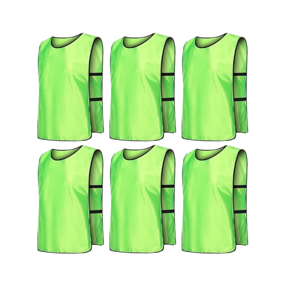 Buy neon-green Team Practice Scrimmage Vests Sport Pinnies Training Bibs with Open Sides (6 Pieces)