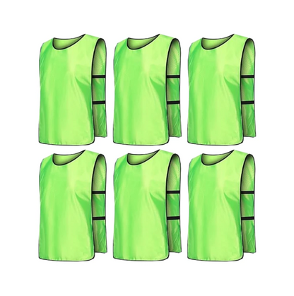 Team Practice Scrimmage Vests Sport Pinnies Training Bibs with Open Sides (6 Pieces)