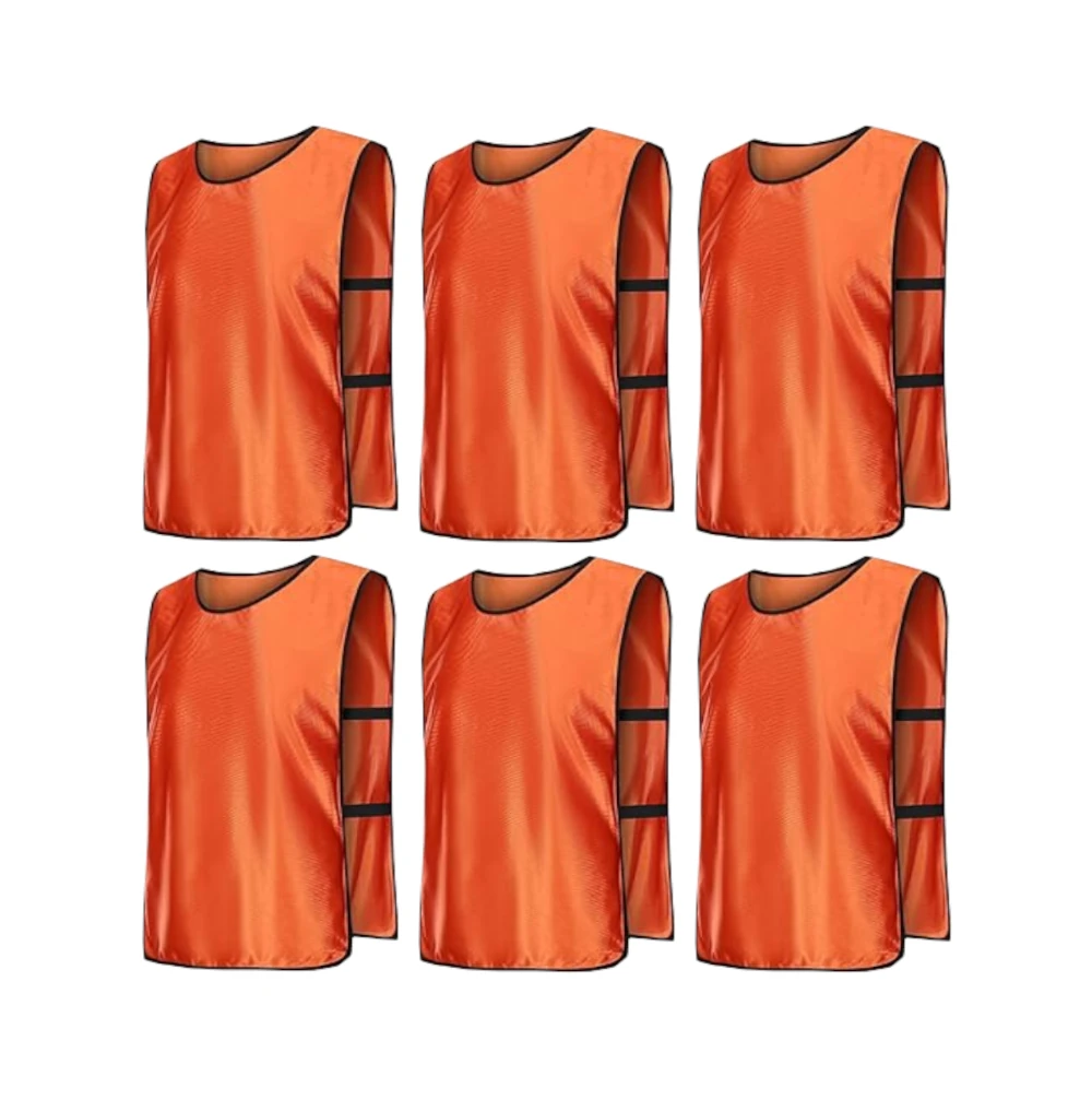 Buy orange Team Practice Scrimmage Vests Sport Pinnies Training Bibs with Open Sides (6 Pieces)