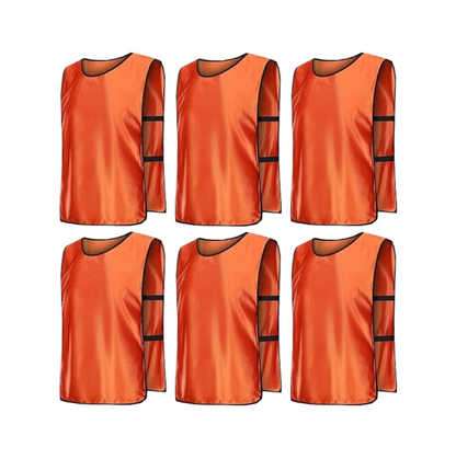 Team Practice Scrimmage Vests Sport Pinnies Training Bibs with Open Sides (6 Pieces)