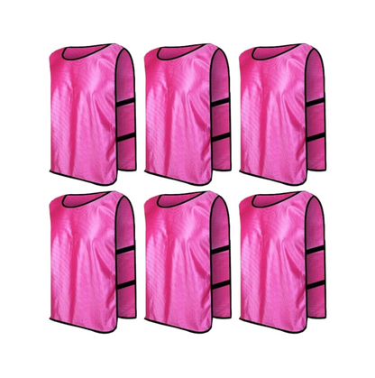 Team Practice Scrimmage Vests Sport Pinnies Training Bibs with Open Sides (6 Pieces)