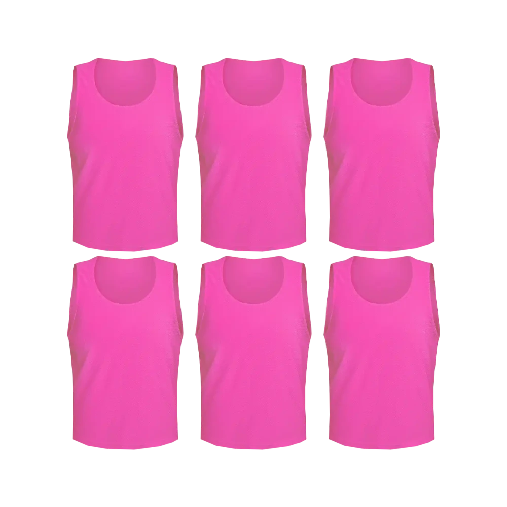 Buy pink Tych3L 6 Pack of Jersey Bibs Scrimmage Training Vests for all sizes.