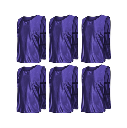 Team Practice Scrimmage Vests Sport Pinnies Training Bibs with Open Sides (6 Pieces)