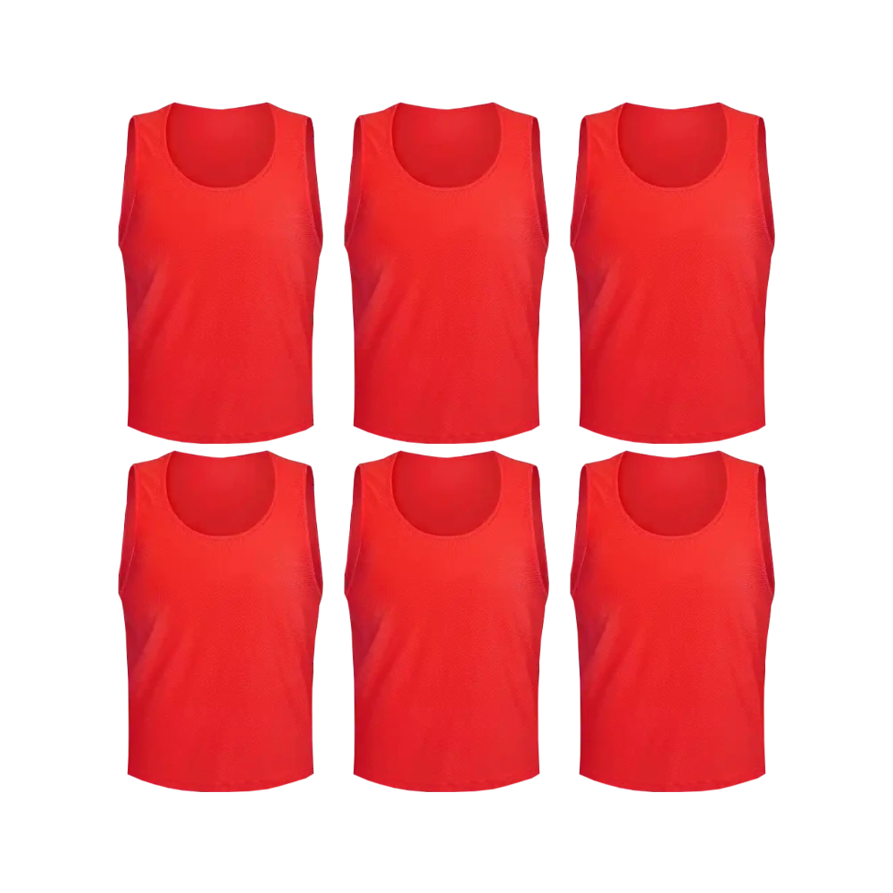 Buy red Tych3L 6 Pack of Jersey Bibs Scrimmage Training Vests for all sizes.