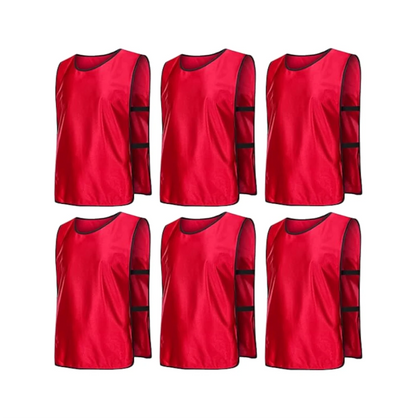 Team Practice Scrimmage Vests Sport Pinnies Training Bibs with Open Sides (6 Pieces)