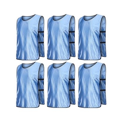 Team Practice Scrimmage Vests Sport Pinnies Training Bibs with Open Sides (6 Pieces)