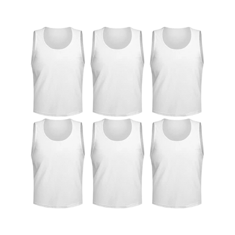 Buy white Tych3L 6 Pack of Jersey Bibs Scrimmage Training Vests for all sizes.