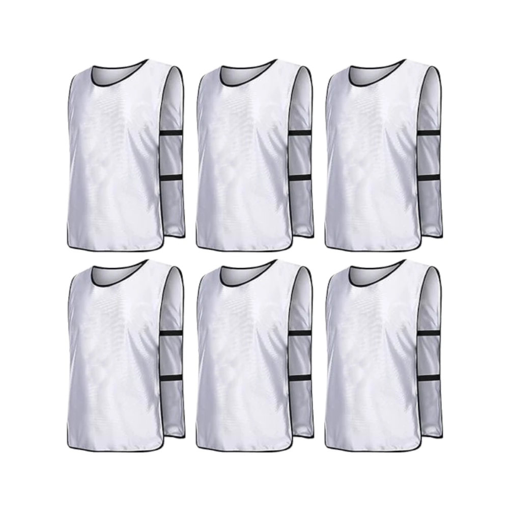 Buy white Team Practice Scrimmage Vests Sport Pinnies Training Bibs with Open Sides (6 Pieces)