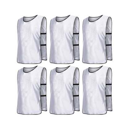 Team Practice Scrimmage Vests Sport Pinnies Training Bibs with Open Sides (6 Pieces)