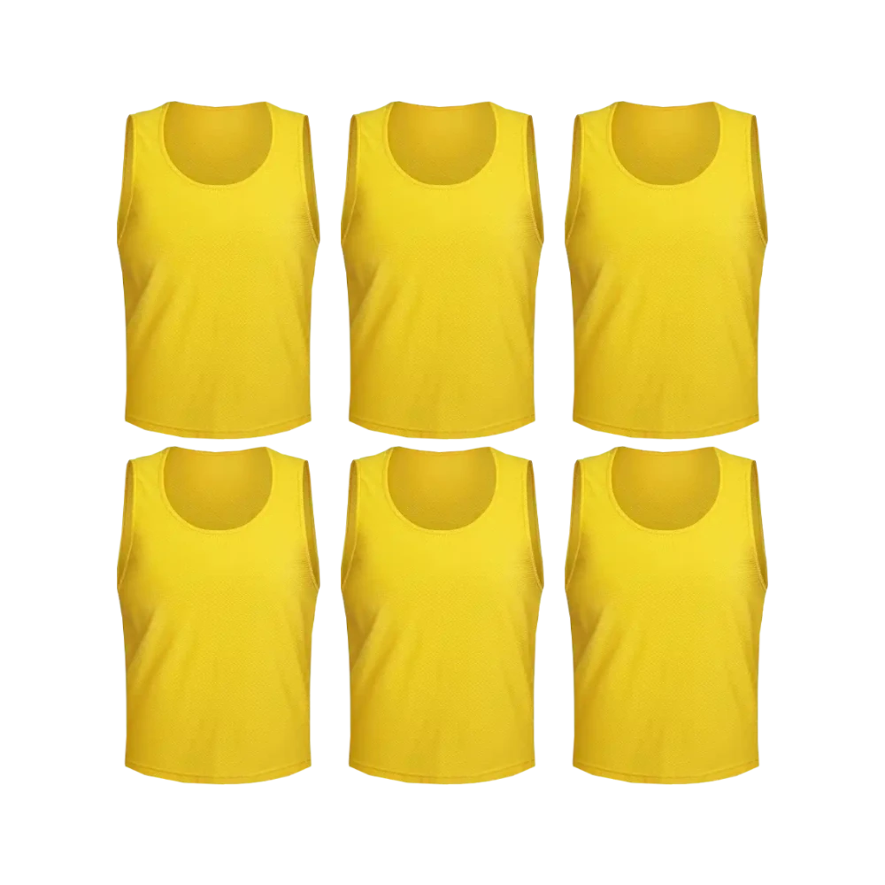 Buy yellow Tych3L 6 Pack of Jersey Bibs Scrimmage Training Vests for all sizes.