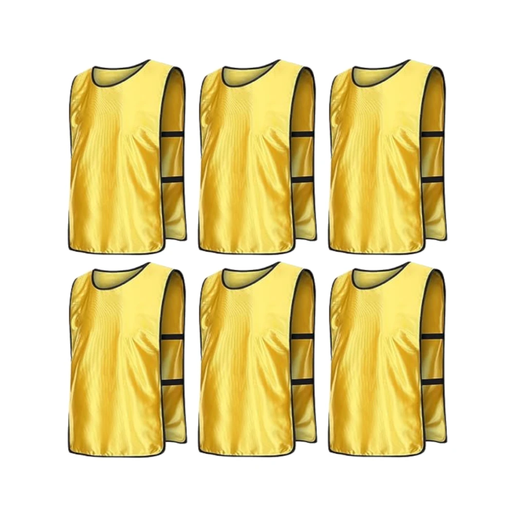 Comprar yellow Team Practice Scrimmage Vests Sport Pinnies Training Bibs with Open Sides (6 Pieces)