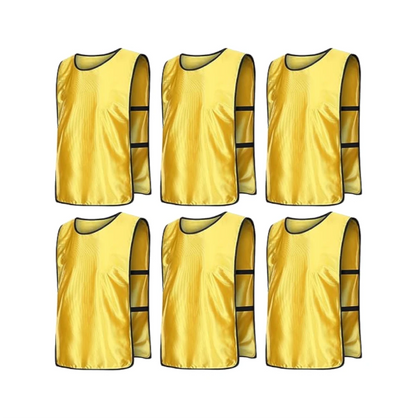 Team Practice Scrimmage Vests Sport Pinnies Training Bibs with Open Sides (6 Pieces)