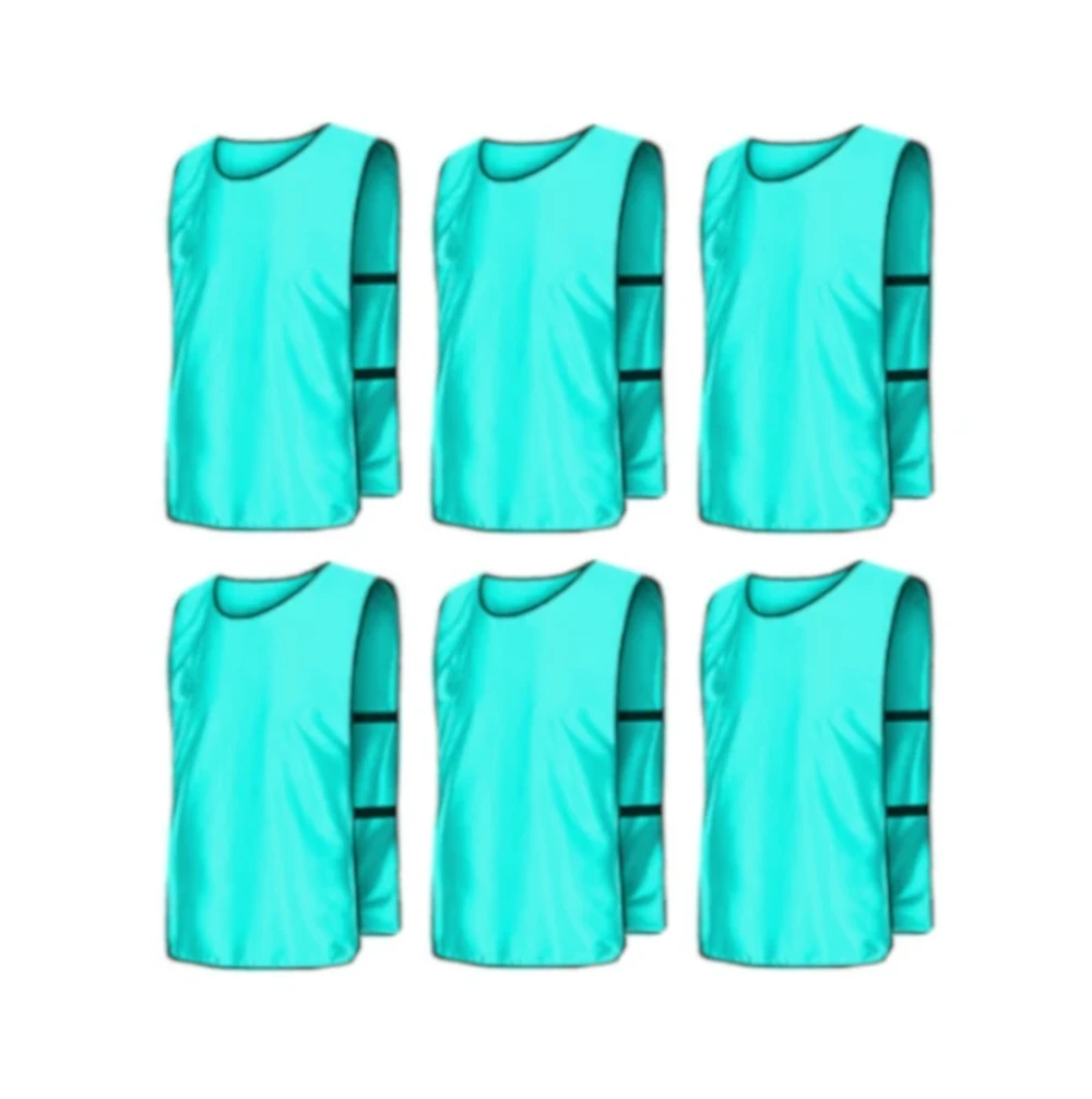 Buy lake-blue Team Practice Scrimmage Vests Sport Pinnies Training Bibs with Open Sides (6 Pieces)