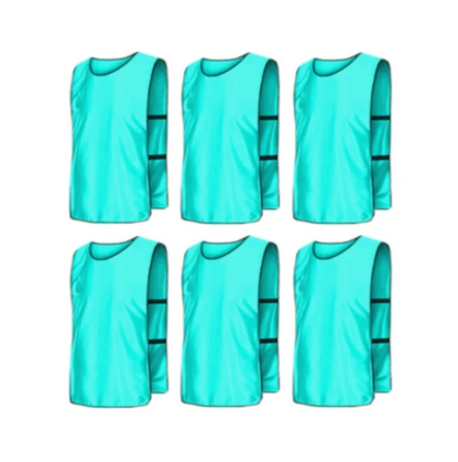 Team Practice Scrimmage Vests Sport Pinnies Training Bibs with Open Sides (6 Pieces)