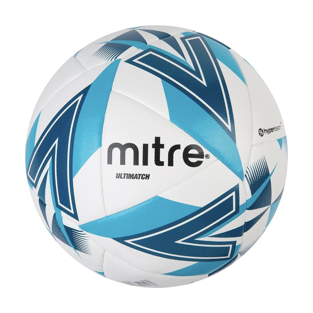 Buy white-aqua-blue-ivy-black Mitre Ultimatch Match Soccer Ball