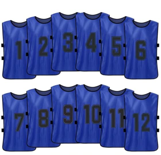 Comprar dark-blue Team Practice Scrimmage Vests Sport Pinnies Training Bibs Numbered (1-12) with Open Sides