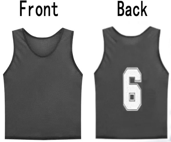Tych3L 12 Pack of Numbered Jersey Bibs Scrimmage Training Vests for all sizes. - 8