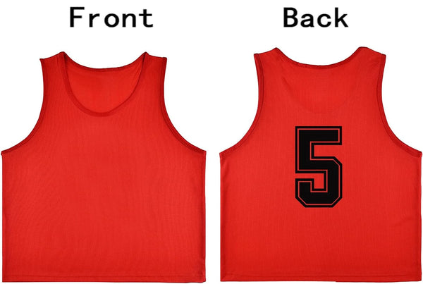 Tych3L 12 Pack of Numbered Jersey Bibs Scrimmage Training Vests for all sizes. - 5