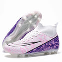 Kids / Youth High Ankle Pink Soccer Cleats for Firm Ground. - 1