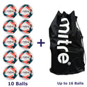 Soccer Ball Pack of 10, 6, 4 Mitre Impel Max Training Ball plus Mitre Bag - 1