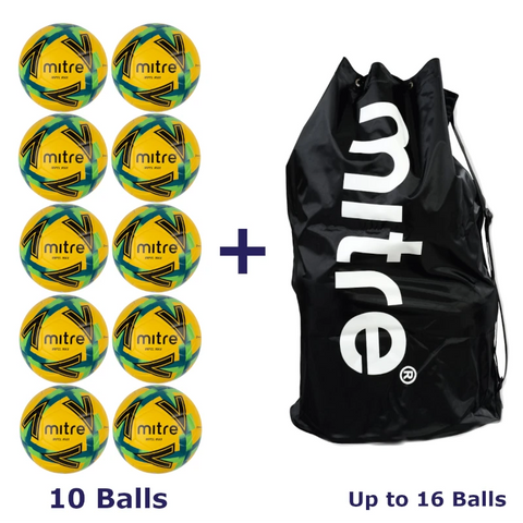 Soccer Ball Pack of 10, 6, 4 Mitre Impel Max Training Ball plus Mitre Bag - 0