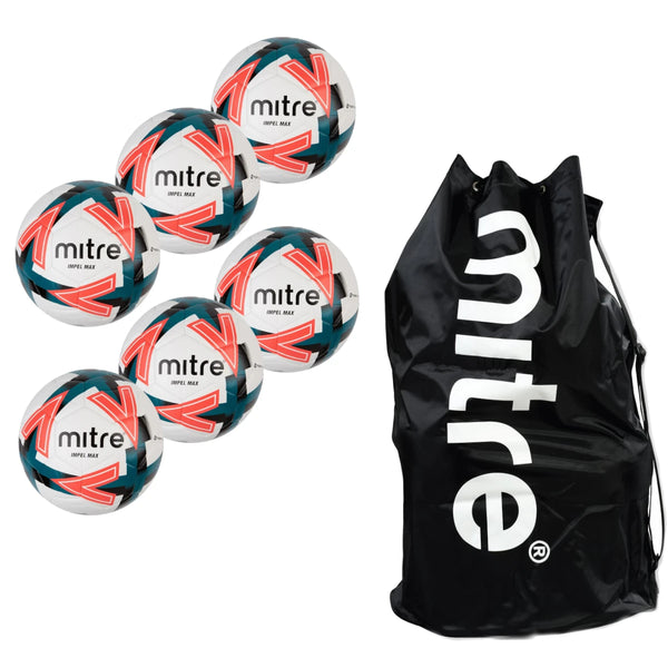 Soccer Ball Pack of 10, 6, 4 Mitre Impel Max Training Ball plus Mitre Bag - 7