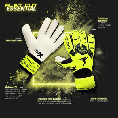 Precision Junior Fusion X Flat Cut Essential GK Gloves