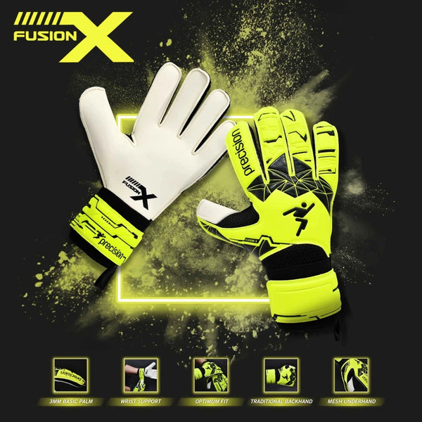 Precision Junior Fusion X Flat Cut Essential GK Gloves - 4