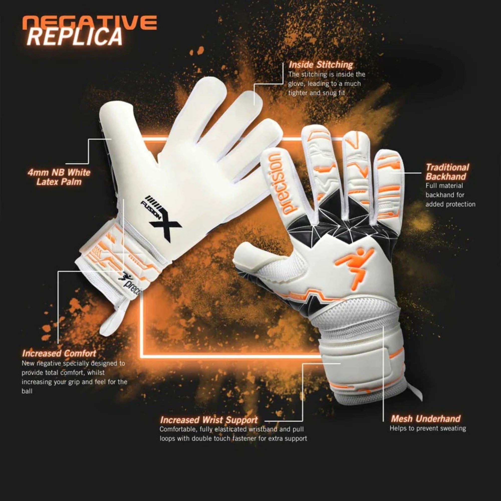 Goalkeeper gloves 4 mm NB white latex palm