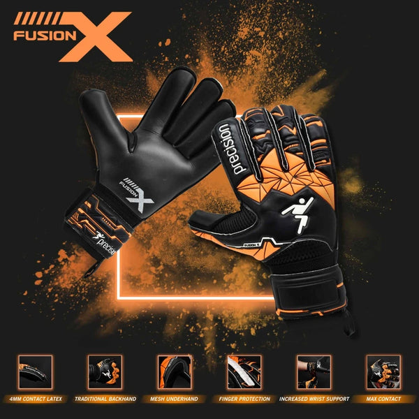 Precision Junior Fusion X Roll Finger Protect GK Gloves - 6