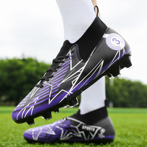 Buy purple Kids / Youth Neymar Style Soccer Cleats High Quality for Firm Ground and Artificial Grass