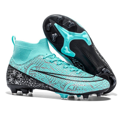 Men/Women Soccer Cleats High Ankle Shoes ideal for playing Outdoor Grass