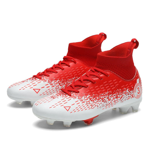 Buy red Men / Women High Ankle Cleats for Firm Ground, Lawn Outdoor