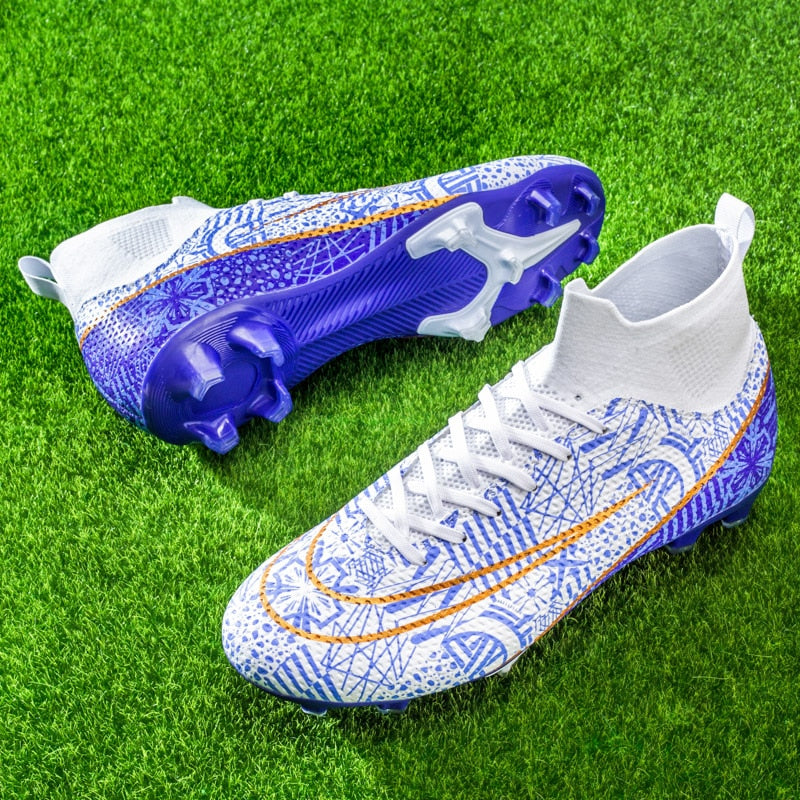 Men / Women Soccer Cleats High Ankle Shoes ideal for playing Outdoor/Grass