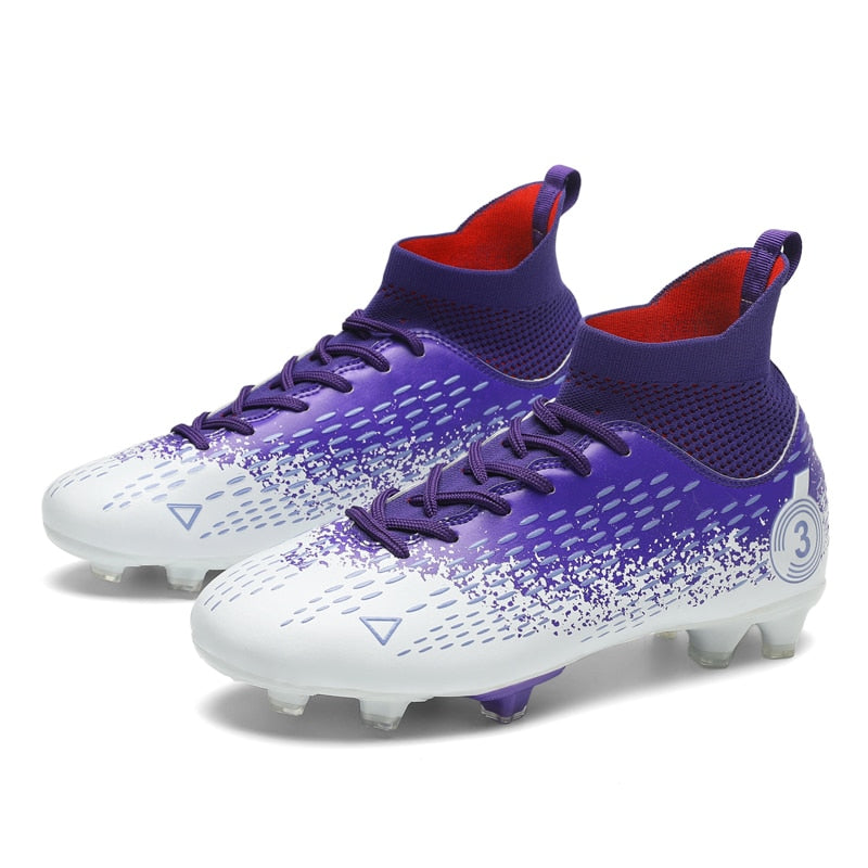 Buy purple Men / Women High Ankle Soccer Cleats for Firm Ground, Lawn Outdoor