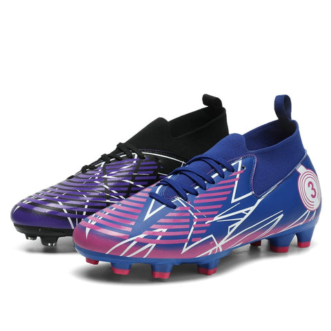 Buy blue-purple Kids / Youth Neymar Style Soccer Cleats High Quality for Firm Ground and Artificial Grass