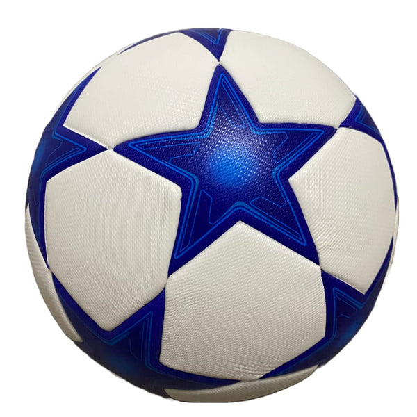 Pack of 10 Training or Game Soccer Balls Size 5 Blue White - 5