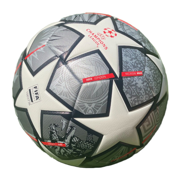 Tych3L Size 5 High Quality Soccer Ball Champions League Gray White Black - 1