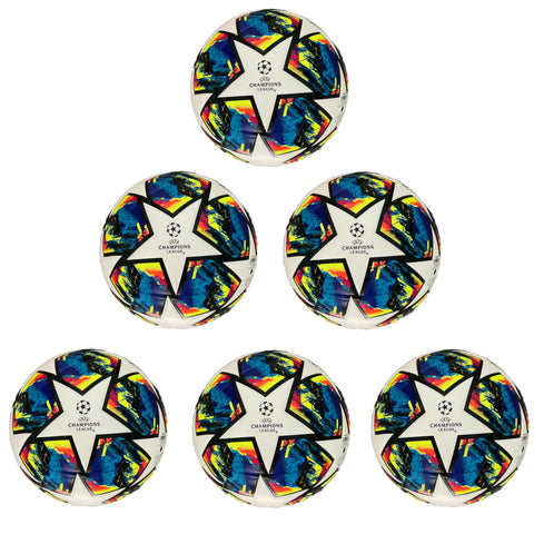 Soccer Ball Size 5 Pack of 10 Champions League Tricolor for Training or Game - 0