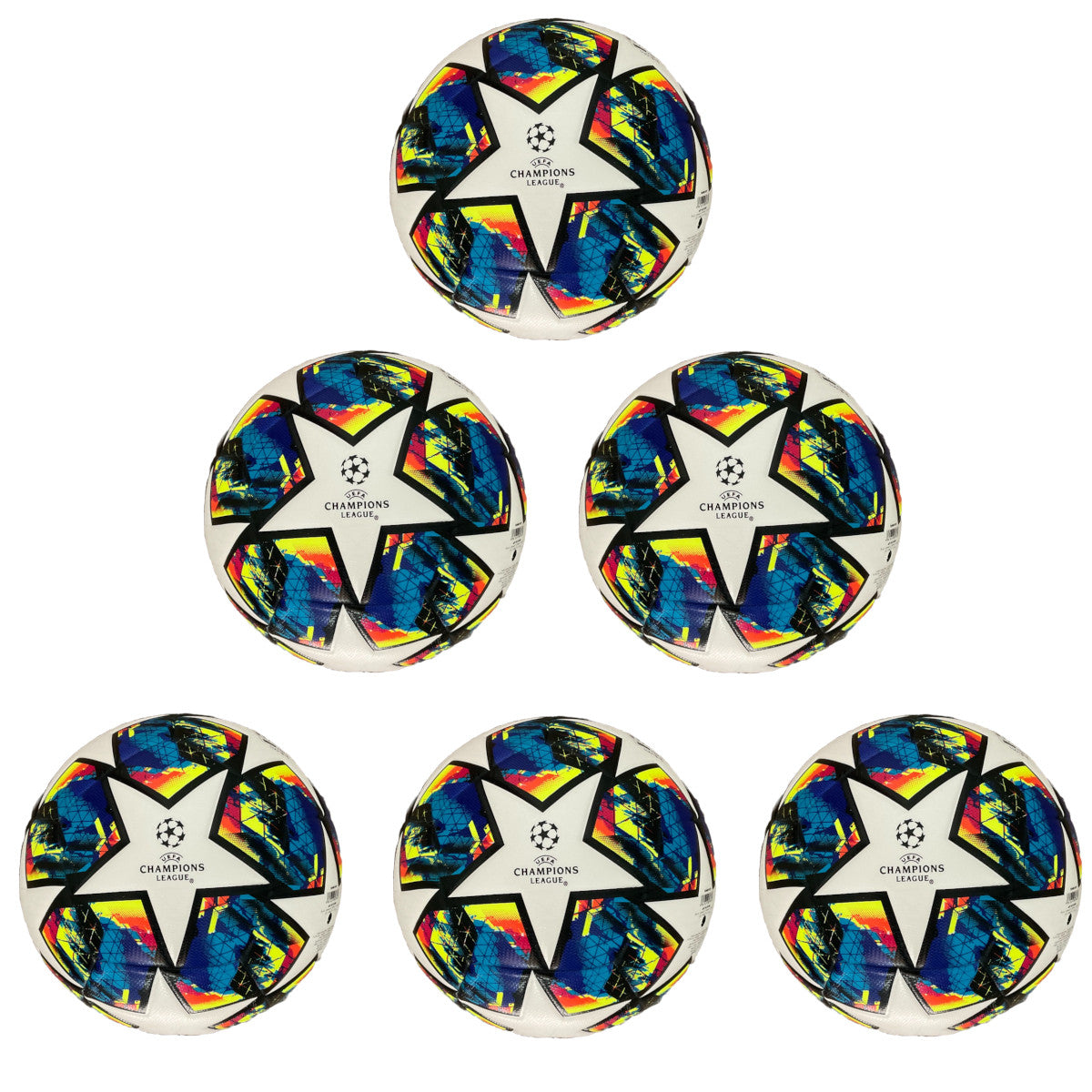 Soccer Ball Size 5 Pack of 10 Champions League Tricolor for Training or Game